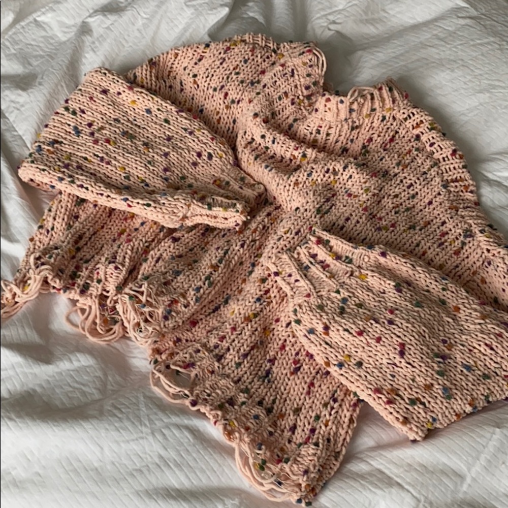 Pink Lily Cropped Pink Confetti sweater